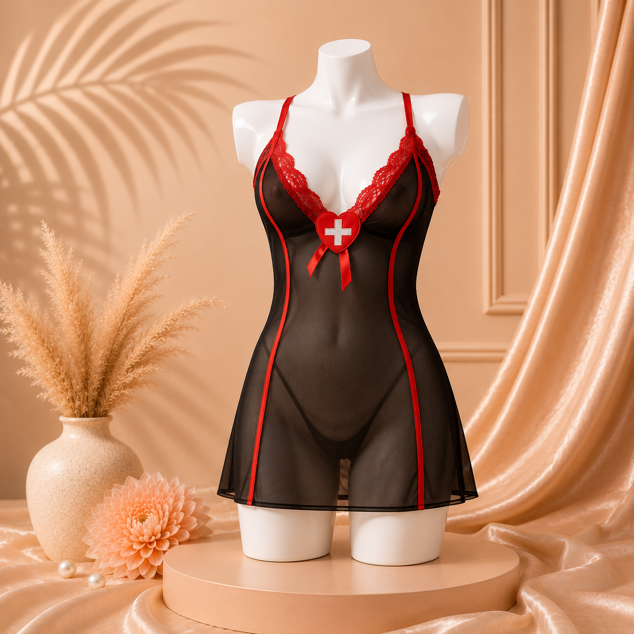 Black & Marron Nighty