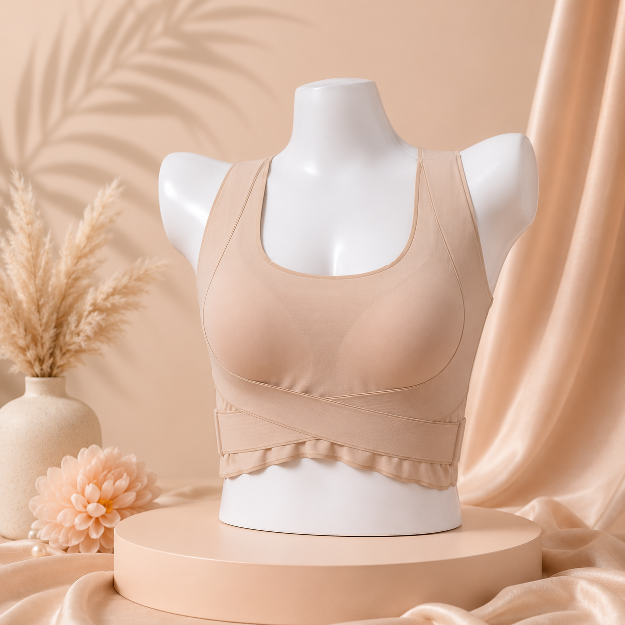 Posture Corrector Blouse With Front Cross Side Buckle
