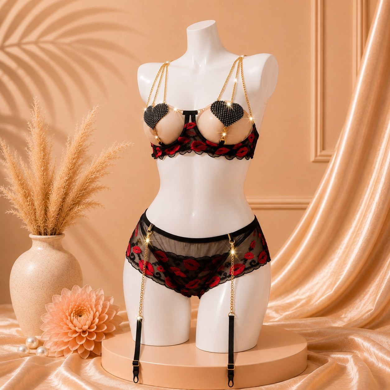 Hot lingerie Set With Garter